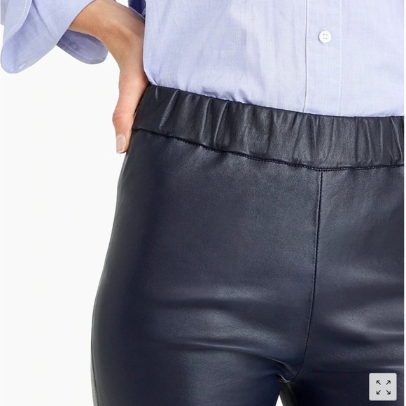 JCREW COLLECTION navy leather leggings size 8 - Picture 4 of 6